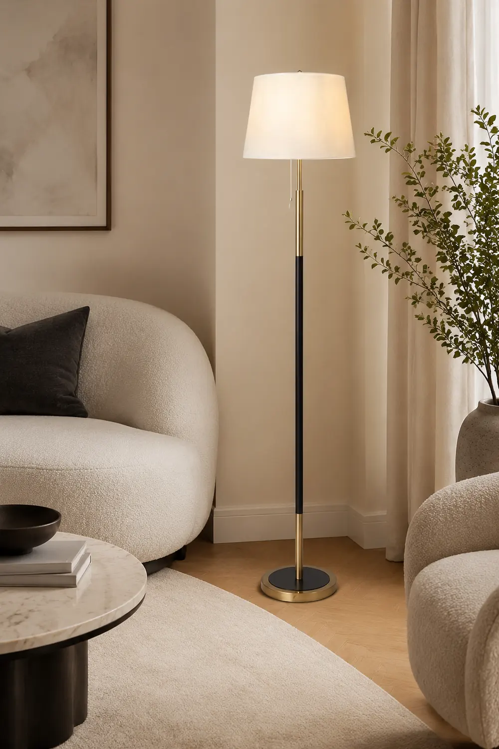 Eryn Modern Cylinder Metal Fabric Floor Lamp, 4 Color - Lumpaz