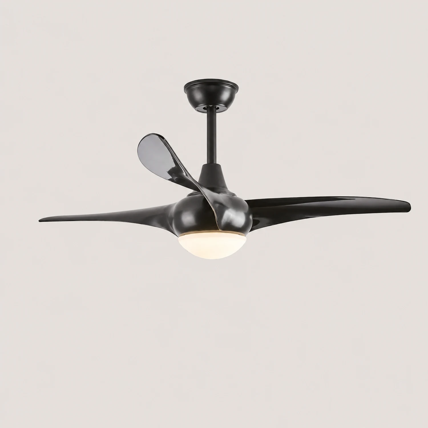 Garner 3-Blade Black & Brown Ceiling Fan with Light, DIA 52'' - Lumpaz