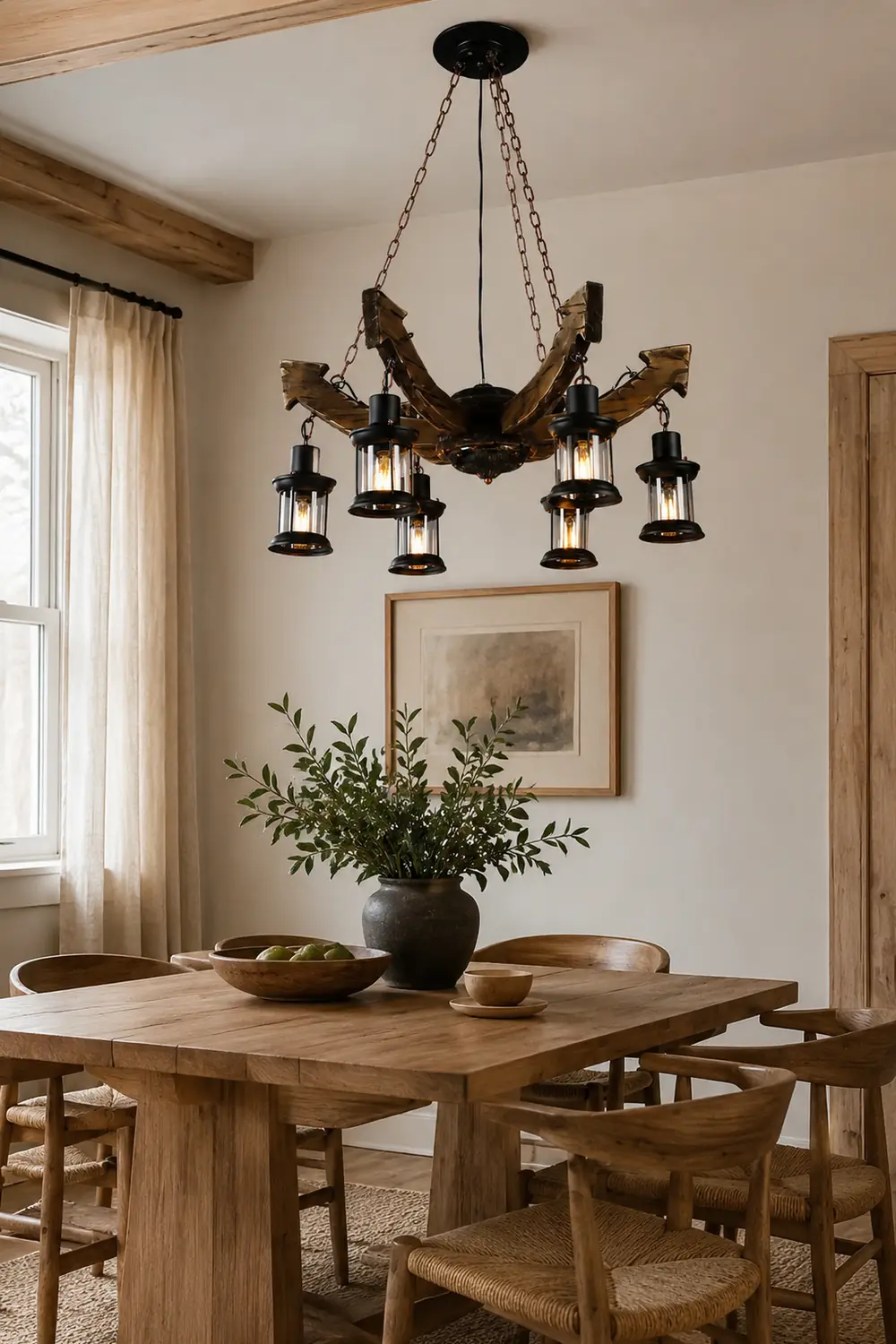Austin Pendant Light Mid Century/Modern, Metal/Wood, Dining Room - Lumpaz