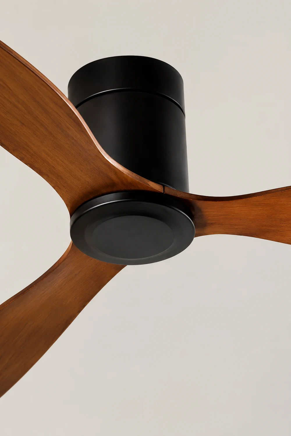 Walters Minimalist 3-Blade DC Ceiling Fan, Black & Wood, 52'' - Lumpaz