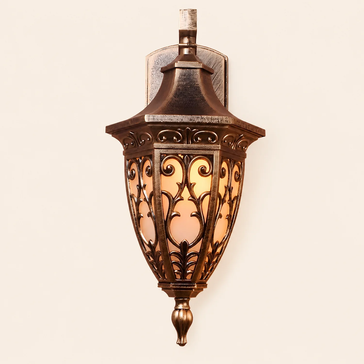 Outdoor Vintage Bronze Wall Light 1-light Wall-Mount Lantern - Lumpaz