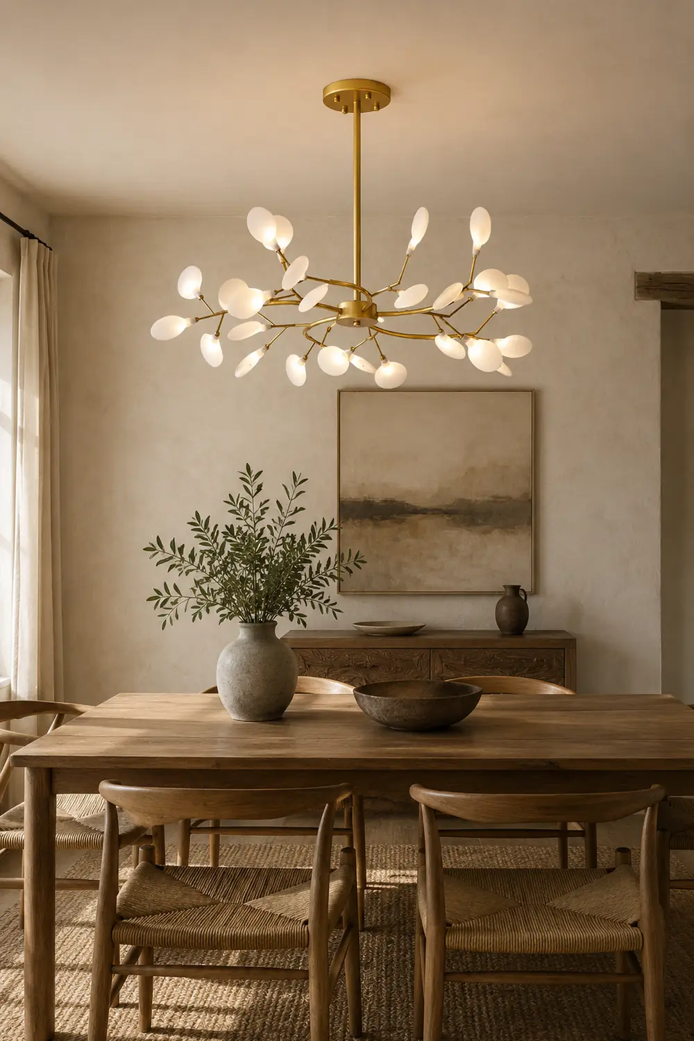 Ophelia Unique Branch Firefly Art Deco Chandelier Black/Gold Living Room - Lumpaz