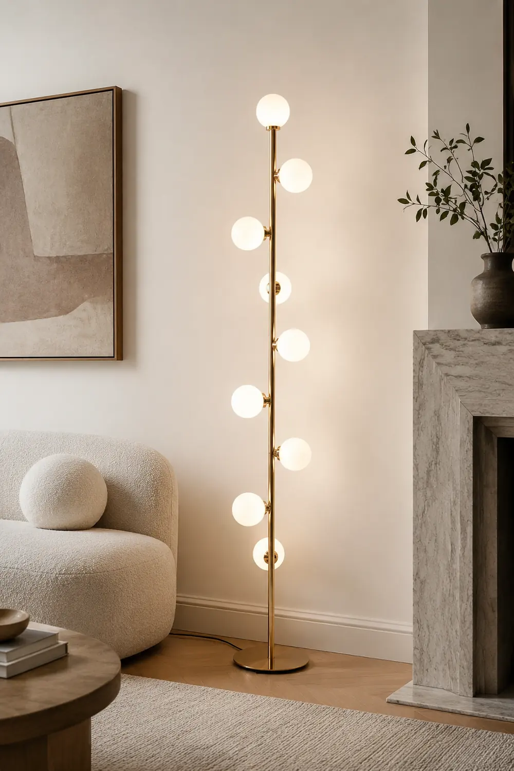 Valentina Globe Glass Slim Floor Lamp, Living Room - Lumpaz