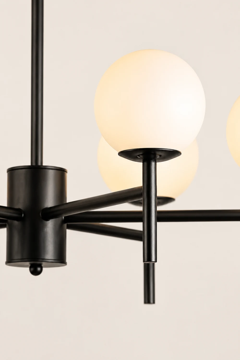 Valentina Modern Ball Glass/Metal Chandelier, Black/Gold - Lumpaz
