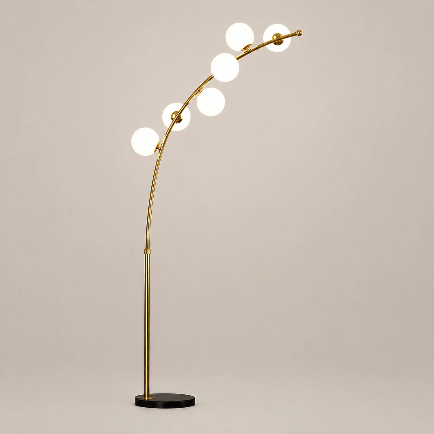 Valentina Modern Arc Multi Head Bubble Floor Lamp Black/Gold - Lumpaz