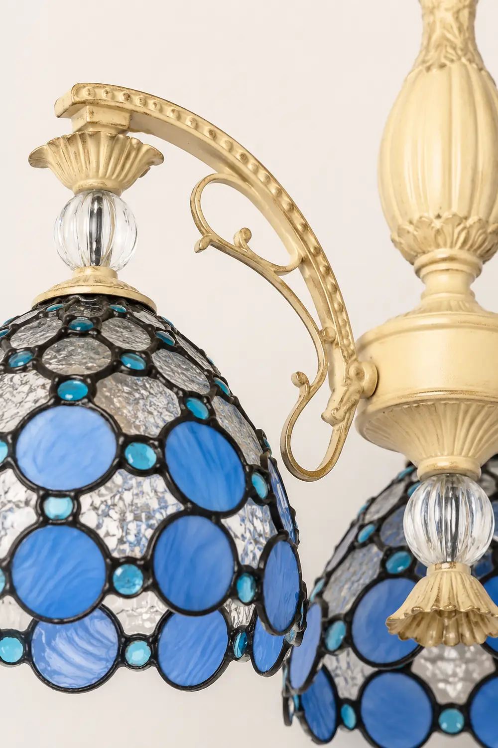 Alessio Mediterranean Branch Glass/Metal Chandelier, Blue - Lumpaz