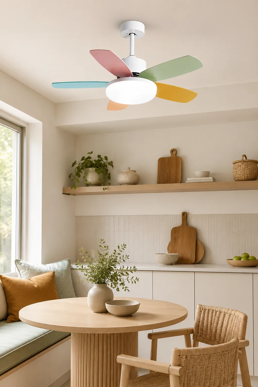 Morandi Colorful DC Ceiling Fan with Light, Summer, 42'' - Lumpaz