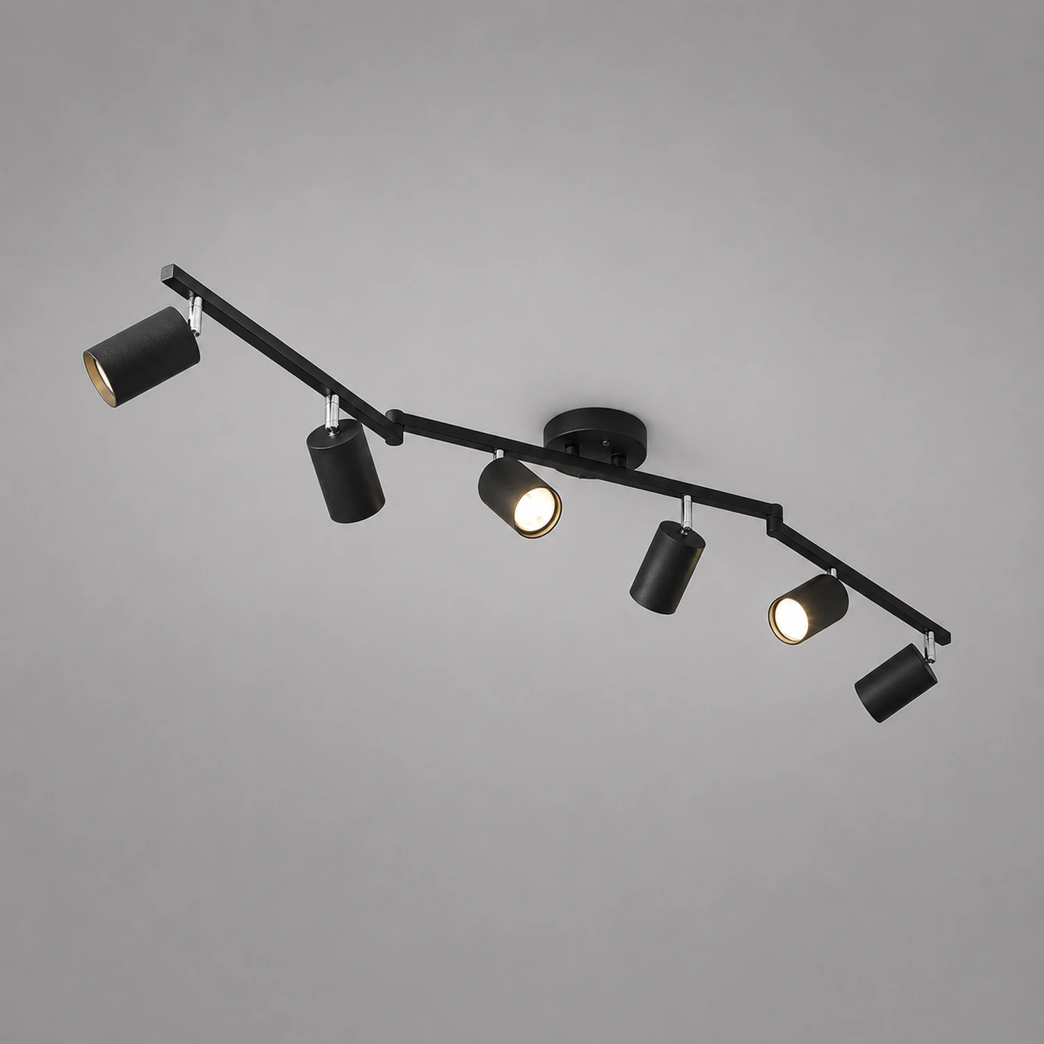 Freja Cylindrical Modern LED Semi Flush Mount Spotlight, Black/White - Lumpaz