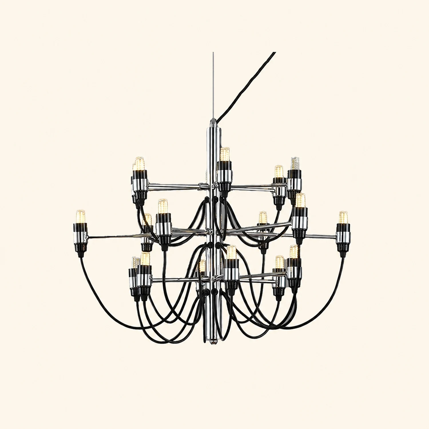 Alessio Retro Linear Metal Chandelier, Black - Lumpaz