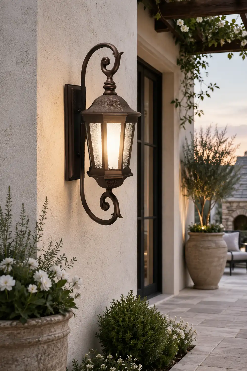 Waterproof Retro Aluminum Glass Shade European Style Outdoor Wall Lights - Lumpaz
