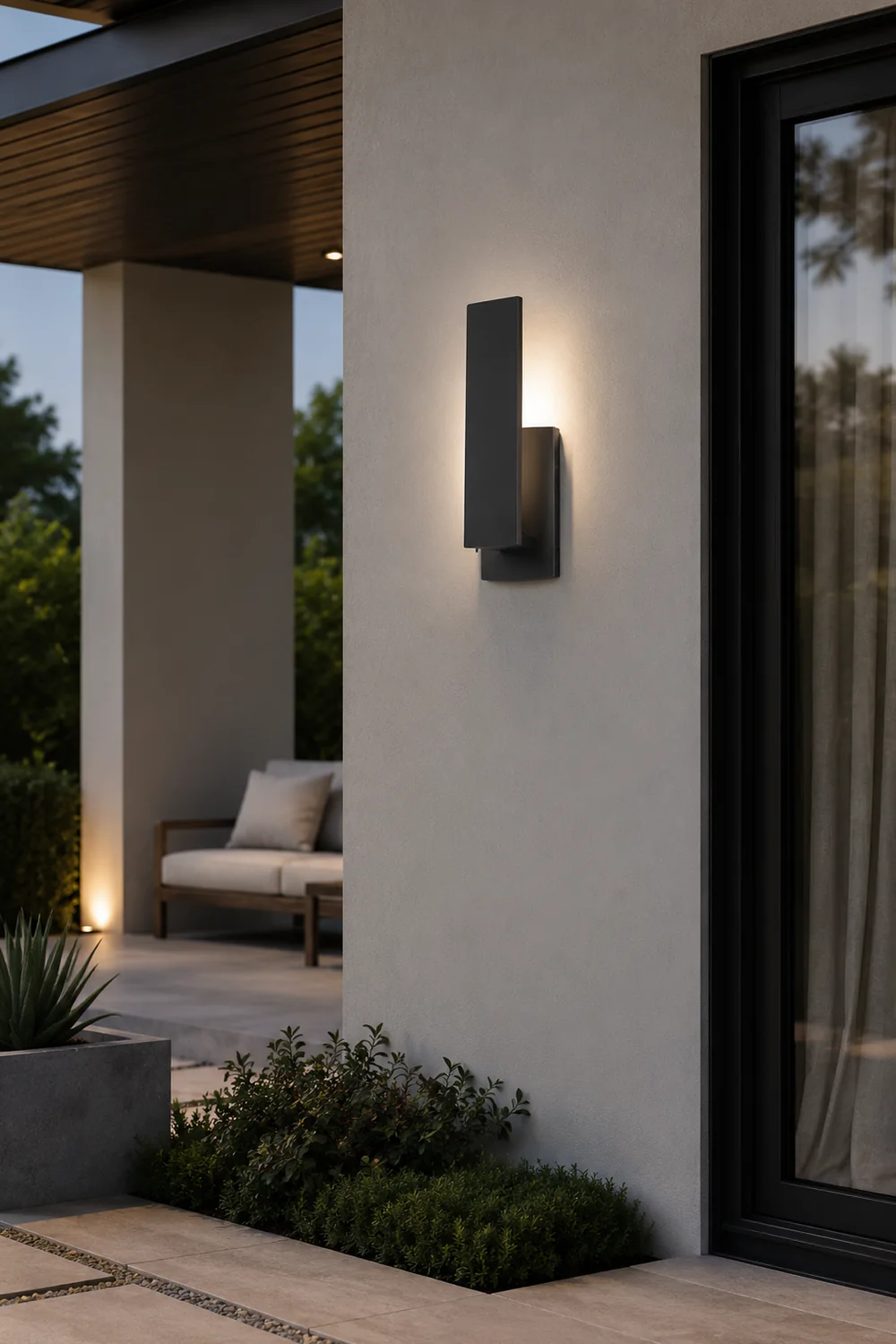 Waterproof Minimalist Aluminum LED Black Modern Outdoor Wall Light - Lumpaz