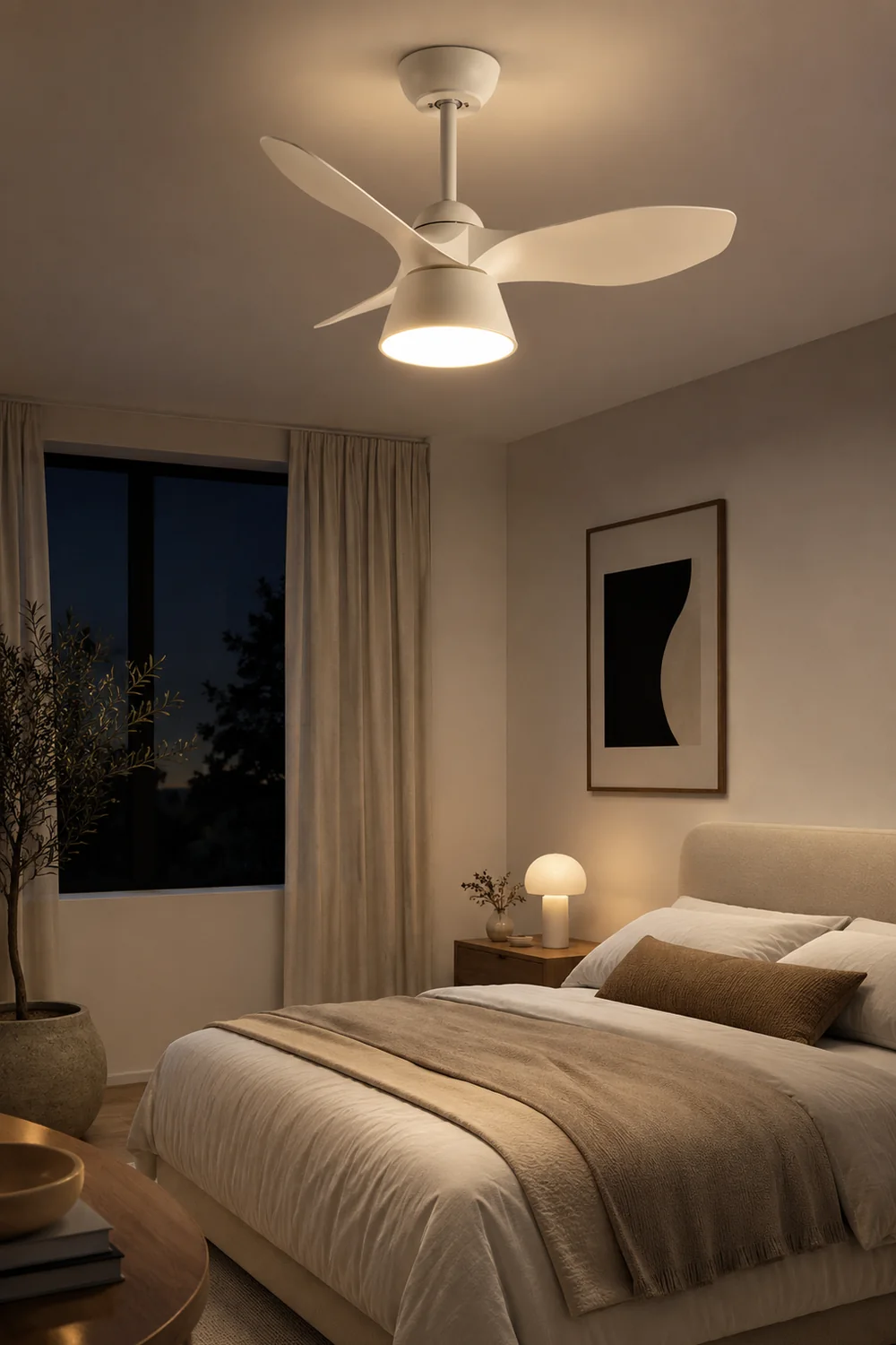 Walters Ceiling Fan with Light, 3 Color, L 33" - Lumpaz