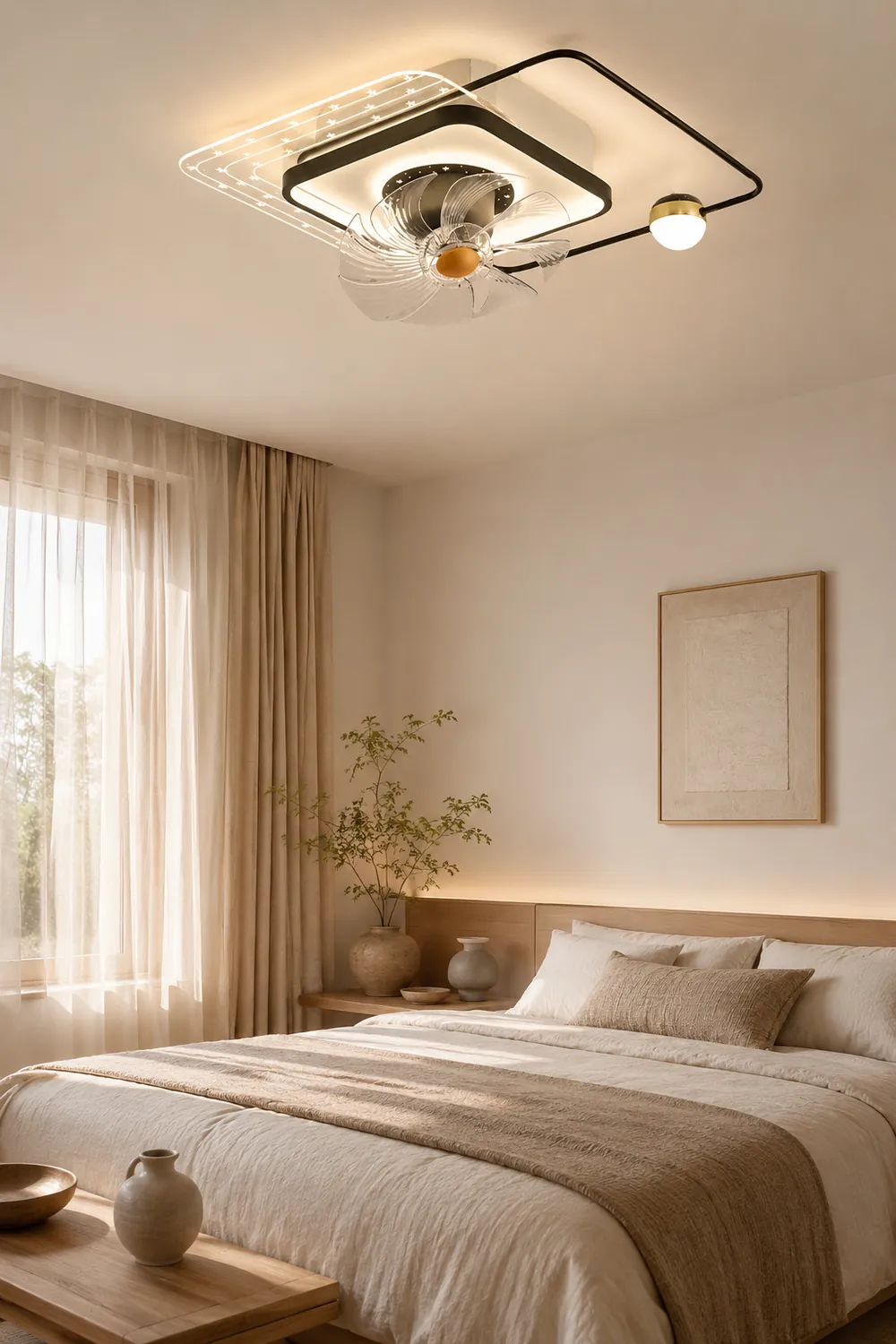 Madina Ceiling Fan with Light, 6 Style, 22"/24" - Lumpaz