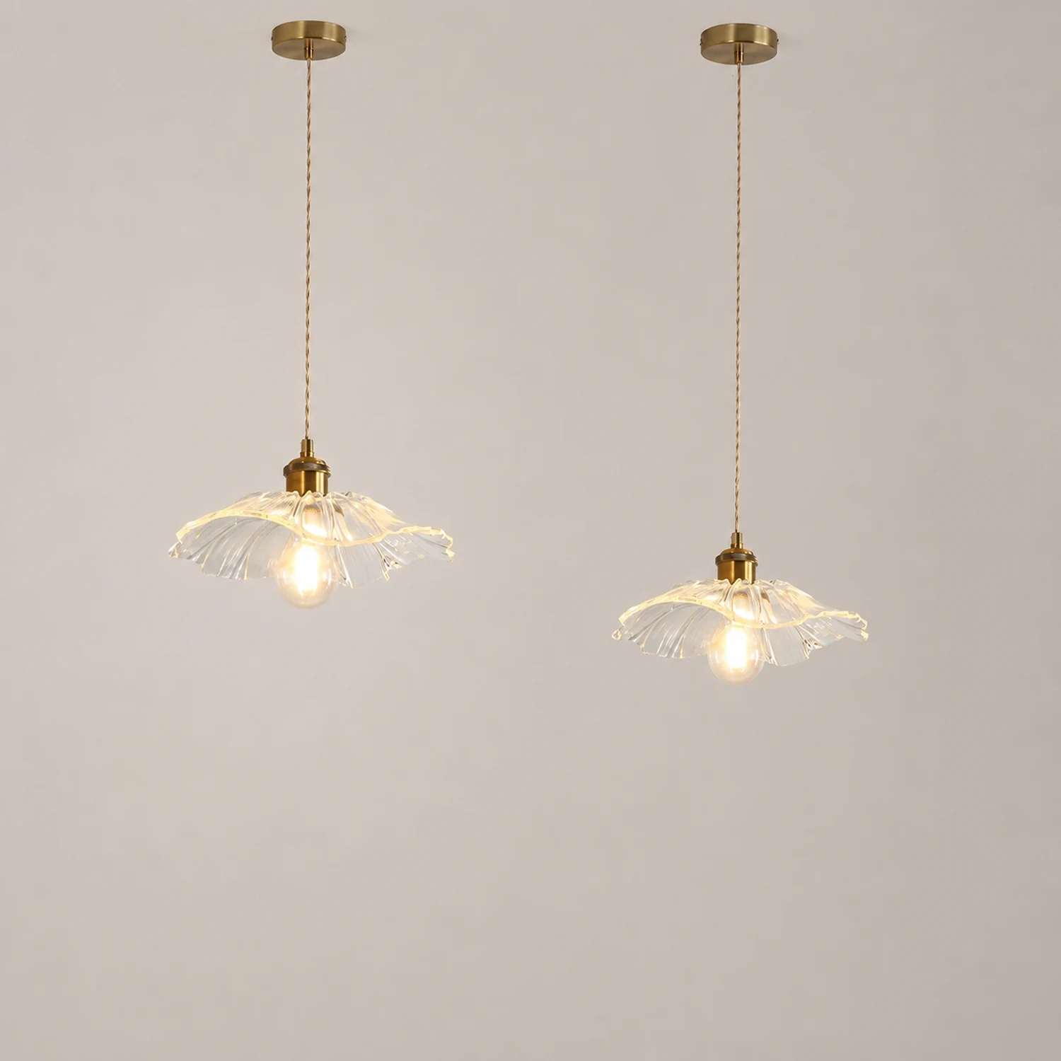 Carins Art Deco Flower Glass Flush Mount Ceiling Light Clear/Green - Lumpaz