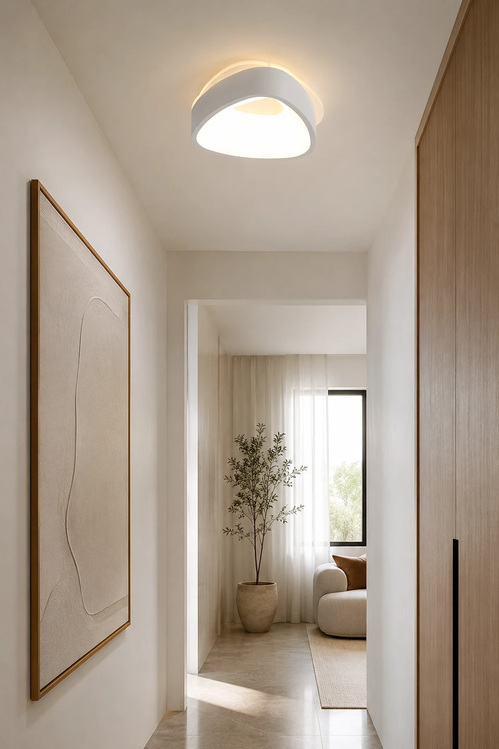 Quinn Minimalist Hollow LED Flush Mount Ceiling Light, Round/Square - Lumpaz
