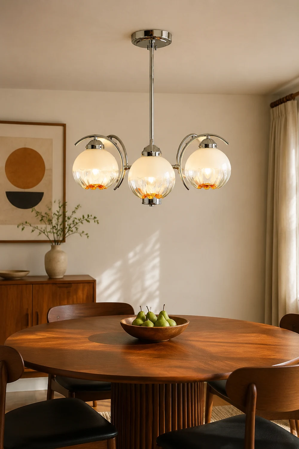 Hailie Pendant Light Gradient Flower Modern, Glass, White, Bedroom - Lumpaz