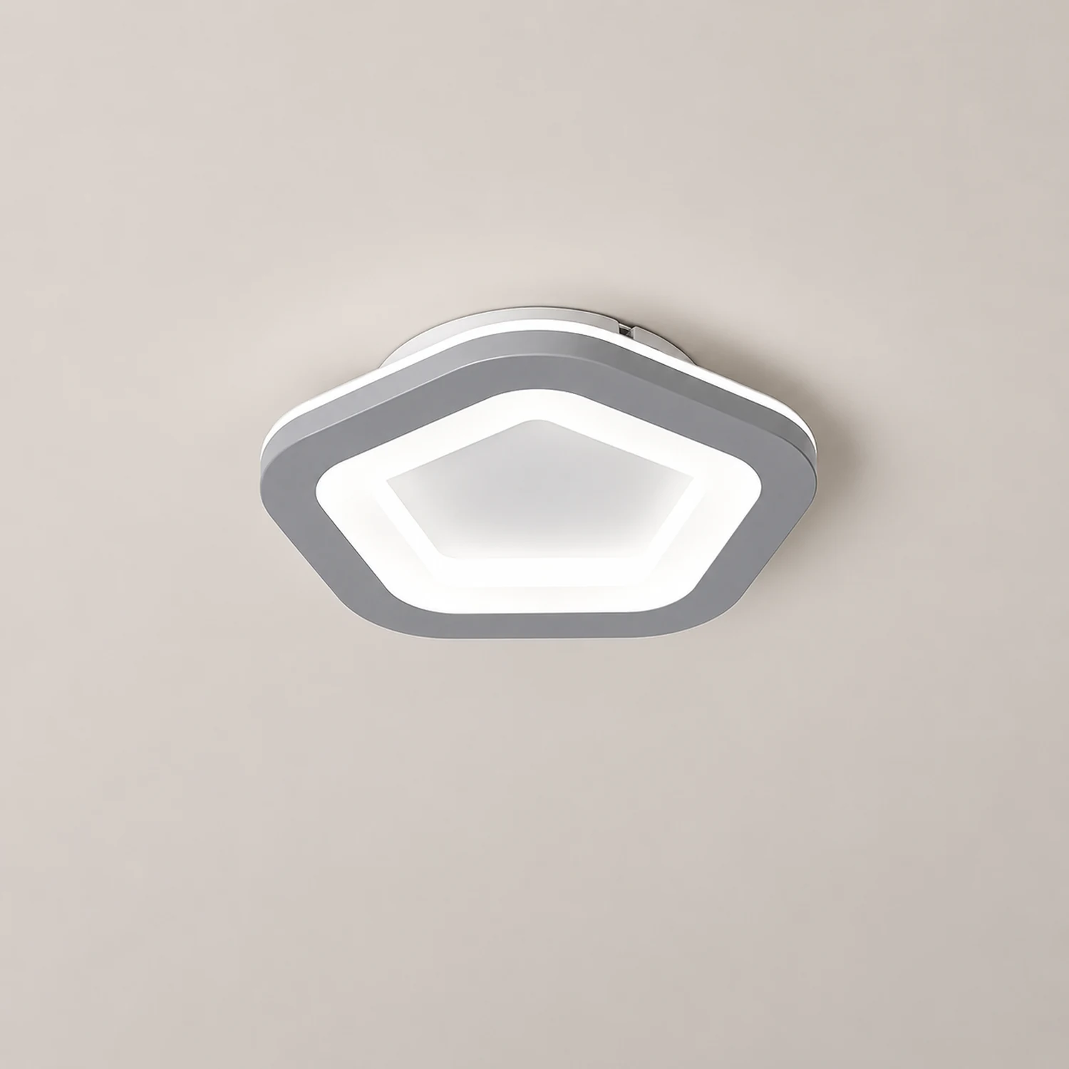 Quinn Modern Flower Metal Flush Mount Ceiling Light, Gray - Lumpaz