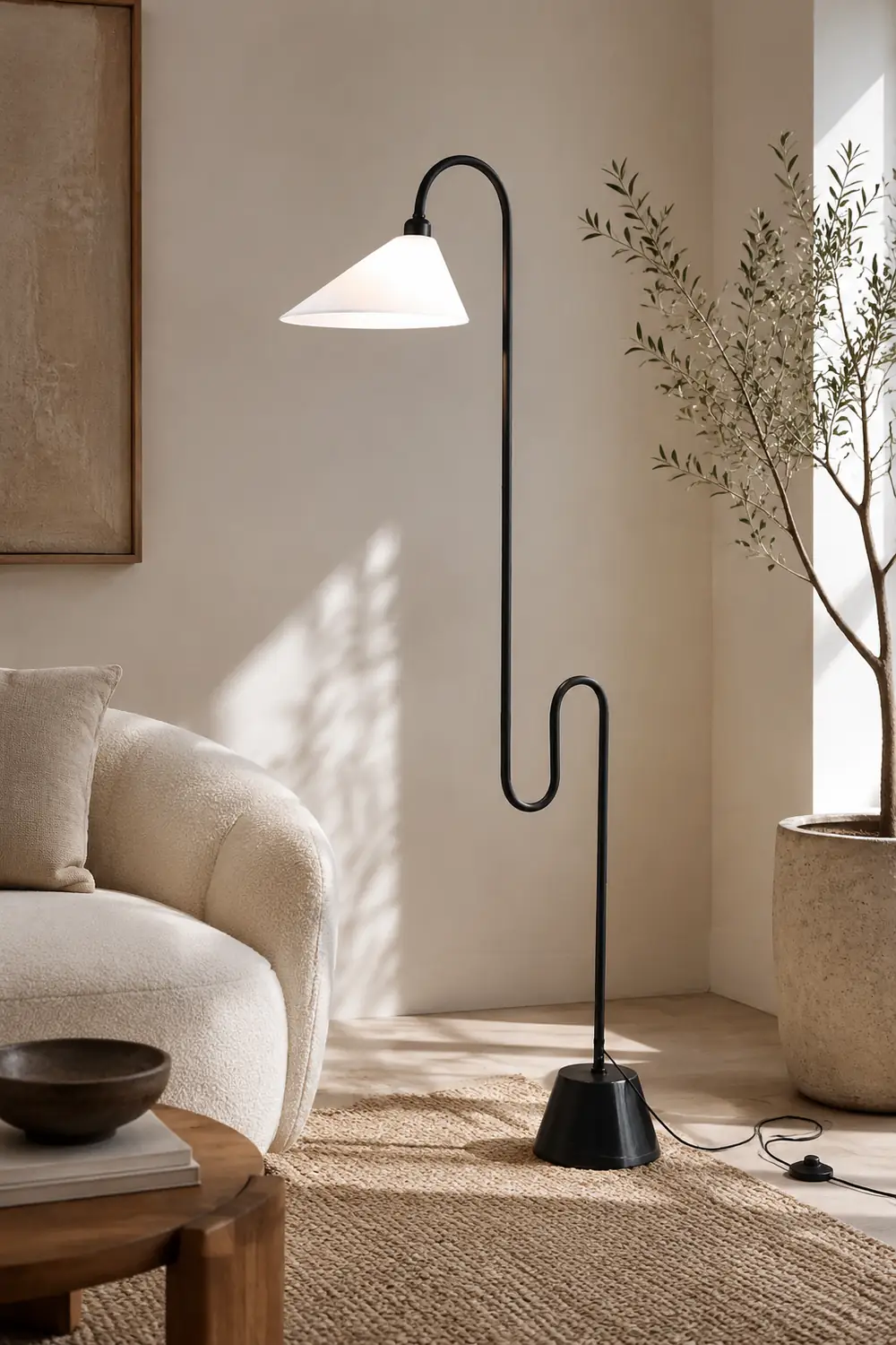 Salgado Postmodern Metal Curved Floor Lamp - Lumpaz