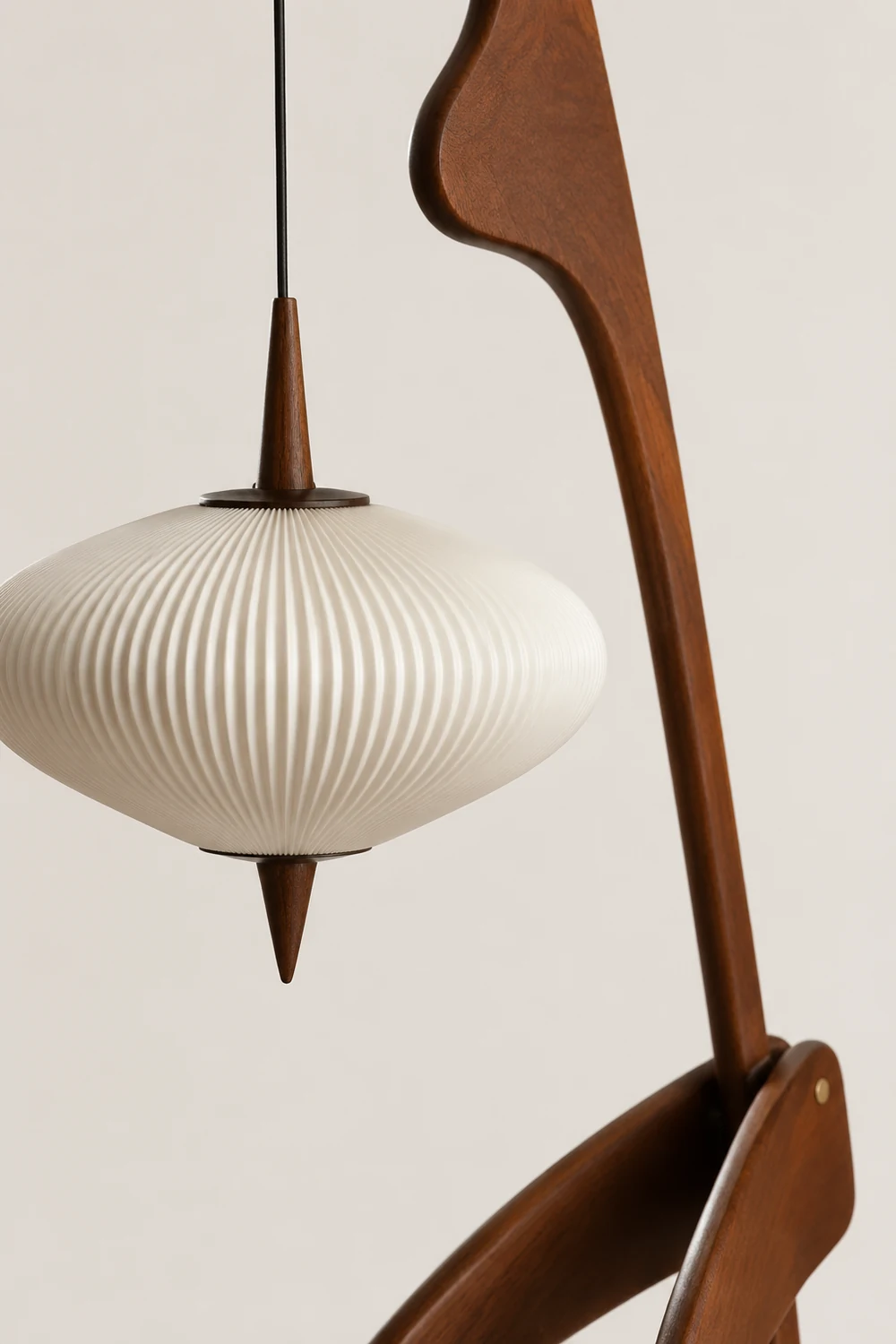 Renée Floor Lamp, Artificial Paper & Wood - Lumpaz
