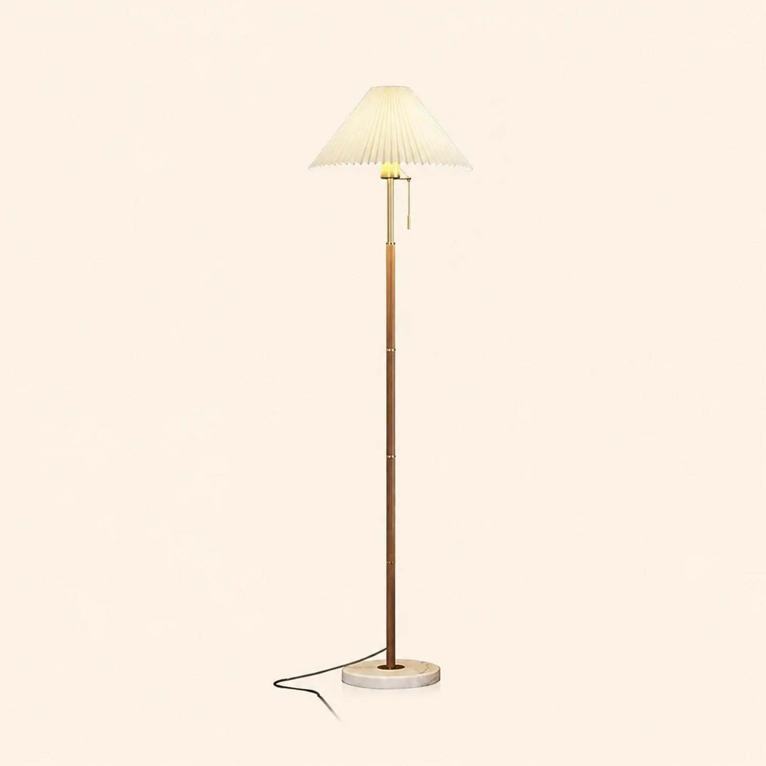 Ozawa Modern Pleated Metal Fabric Floor Lamp - Lumpaz