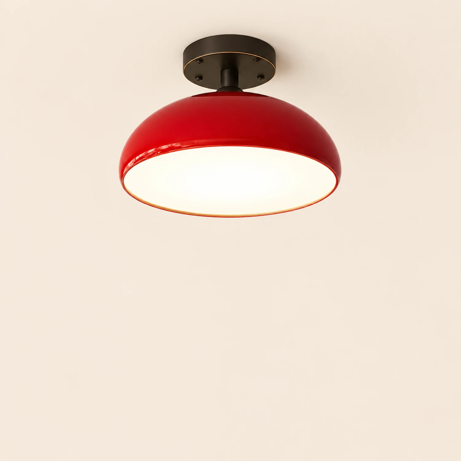 Morandi Vintage LED Ceiling Light White/Black/Red/Orange Metal Bedroom/Living Room - Lumpaz