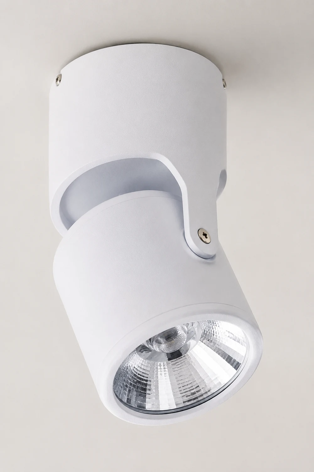 Novak Simple Rotatable Flush Mount Ceiling LED Spotlight, Black/White - Lumpaz