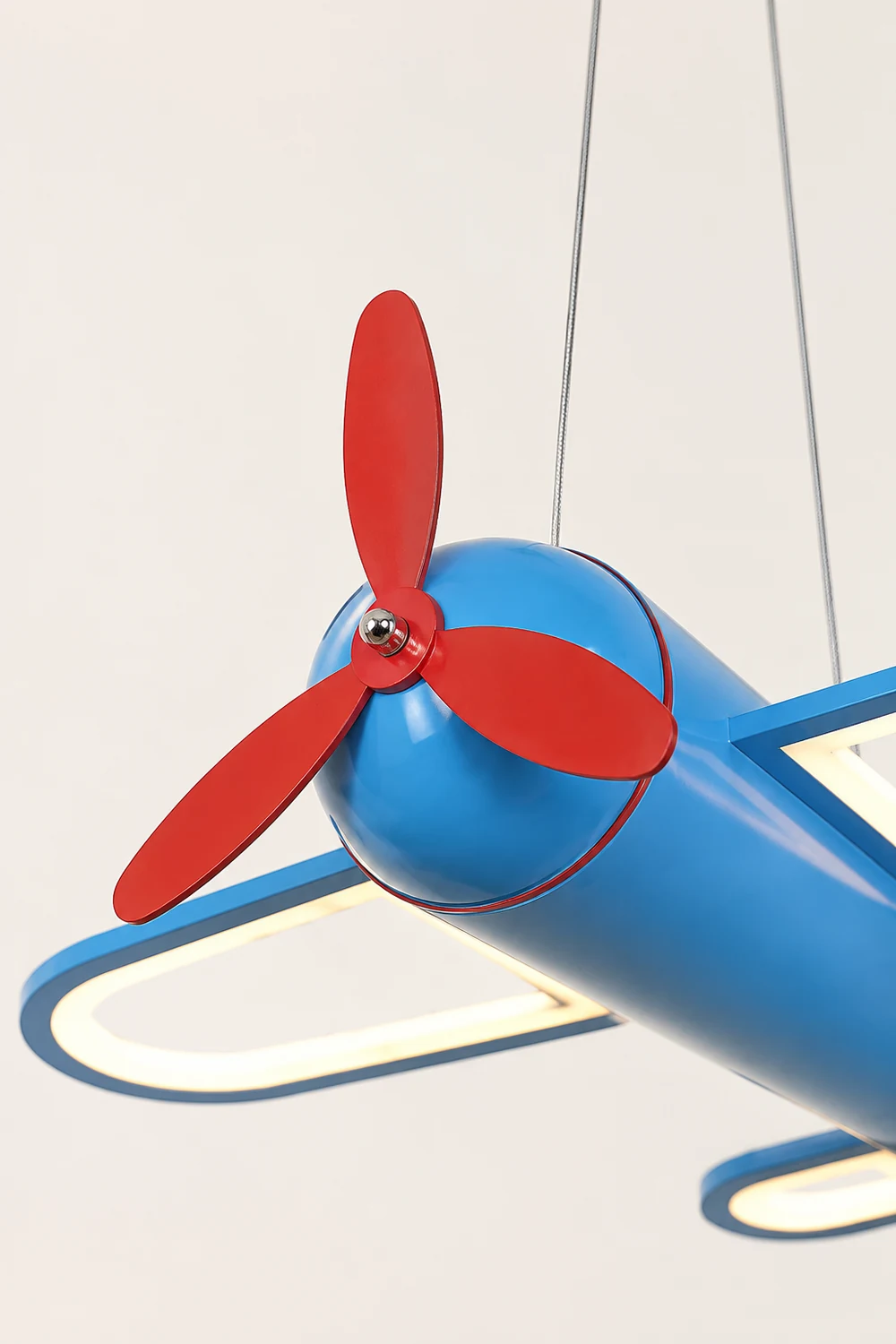 Minori Decorative Airplane Metal Pendant Light, Yellow/Blue, Children's Room - Lumpaz