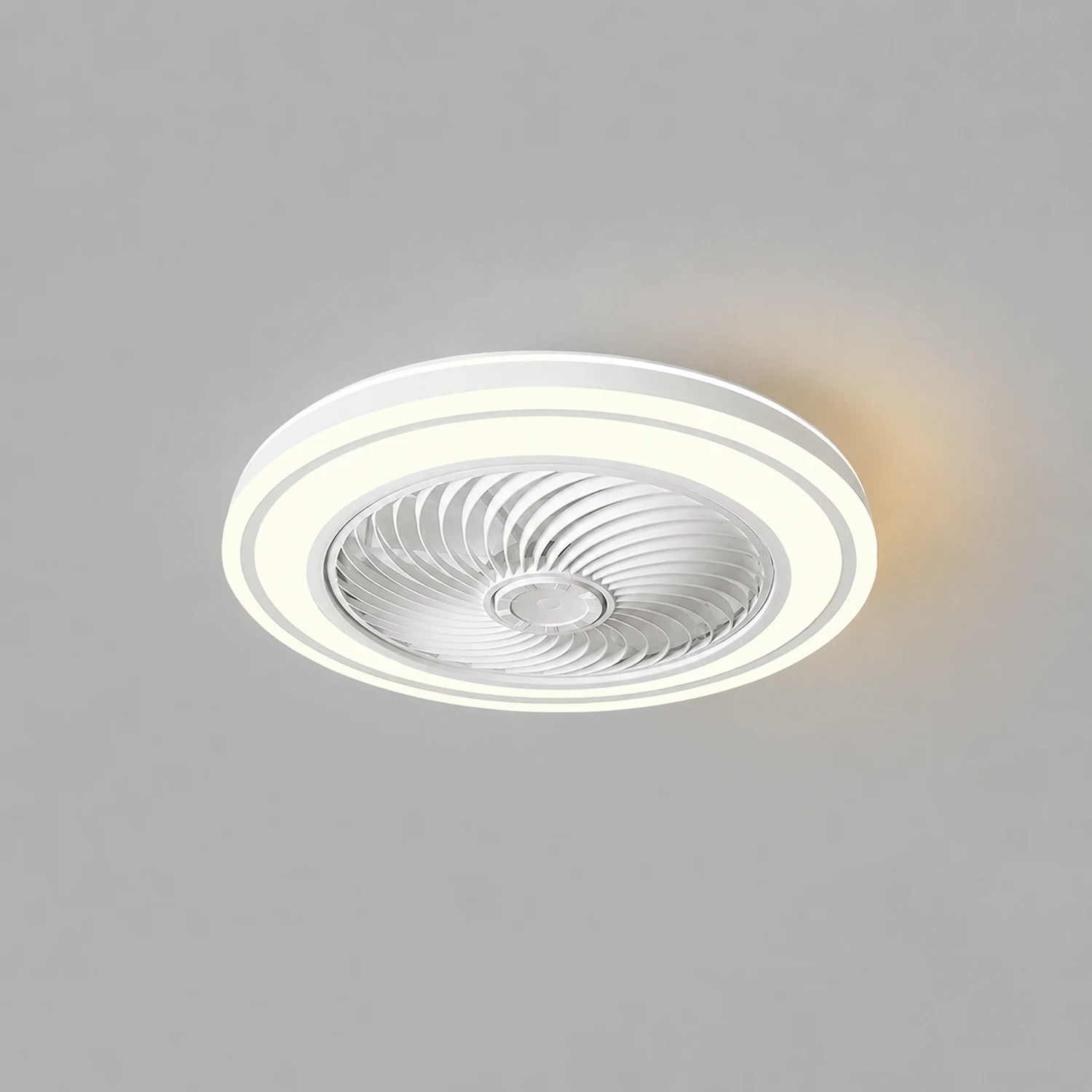 Quinn Round Ceiling Fan with Light, Bedroom - Lumpaz