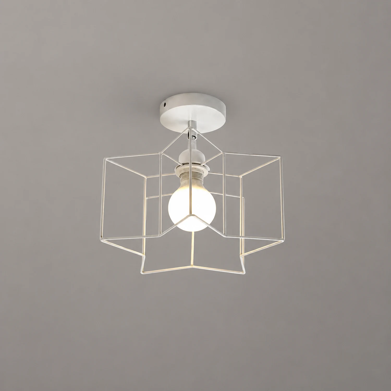 Herbert Modern Nordic Metal LED Flush Mount Ceiling Light, Black/White - Lumpaz