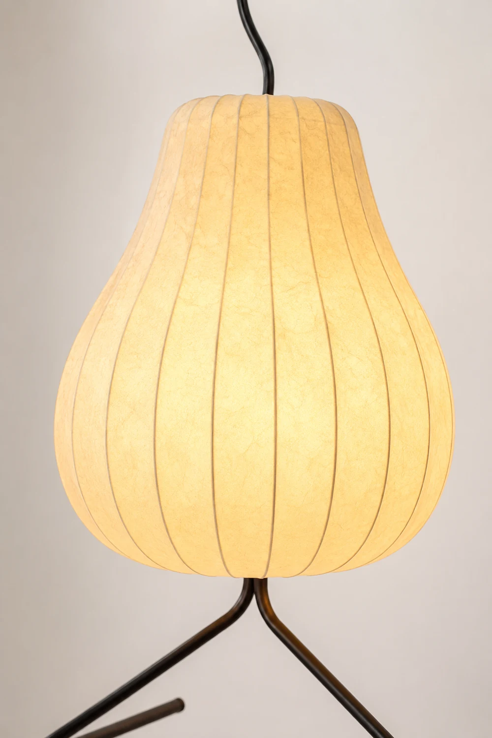 Renée Floor Lamp Pear Shaped Unique Art Deco, Fabric/Metal, Living Room - Lumpaz