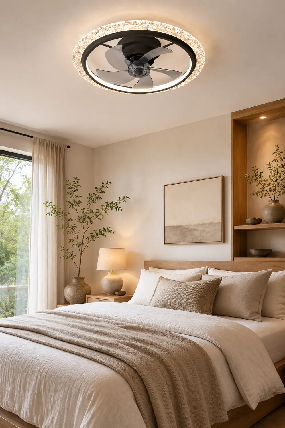 Kirsten 2-Light Ceiling Fan with Light, 2 Color, DIA 20"/24" - Lumpaz