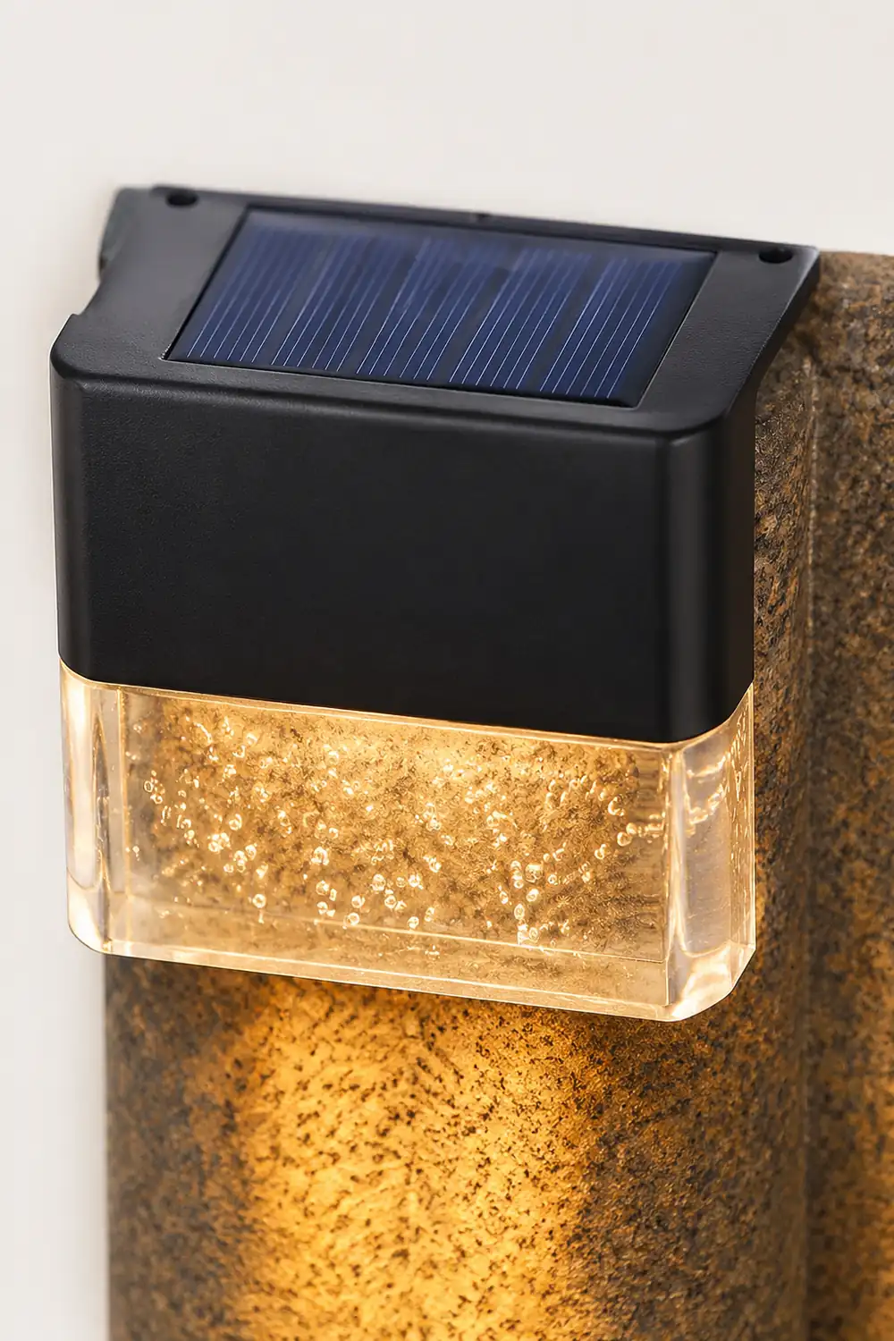 2PCS Solar Sunset Fence Lights RGB LED Outdoor Acrylic Bubbles Step Deck Light - Lumpaz