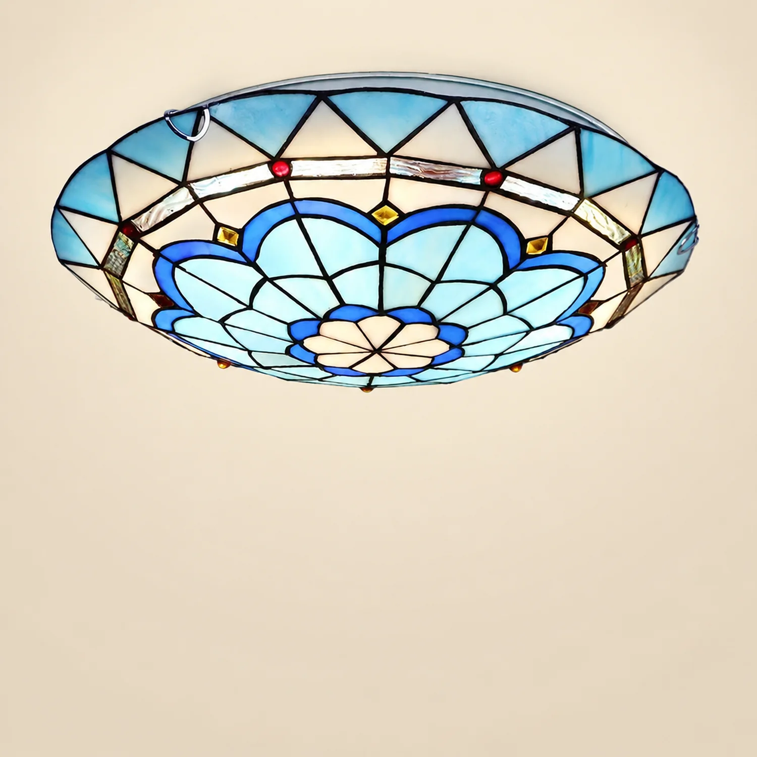 Eryn Flush Mount Glass Colorful Ceiling Light, Bedroom - Lumpaz