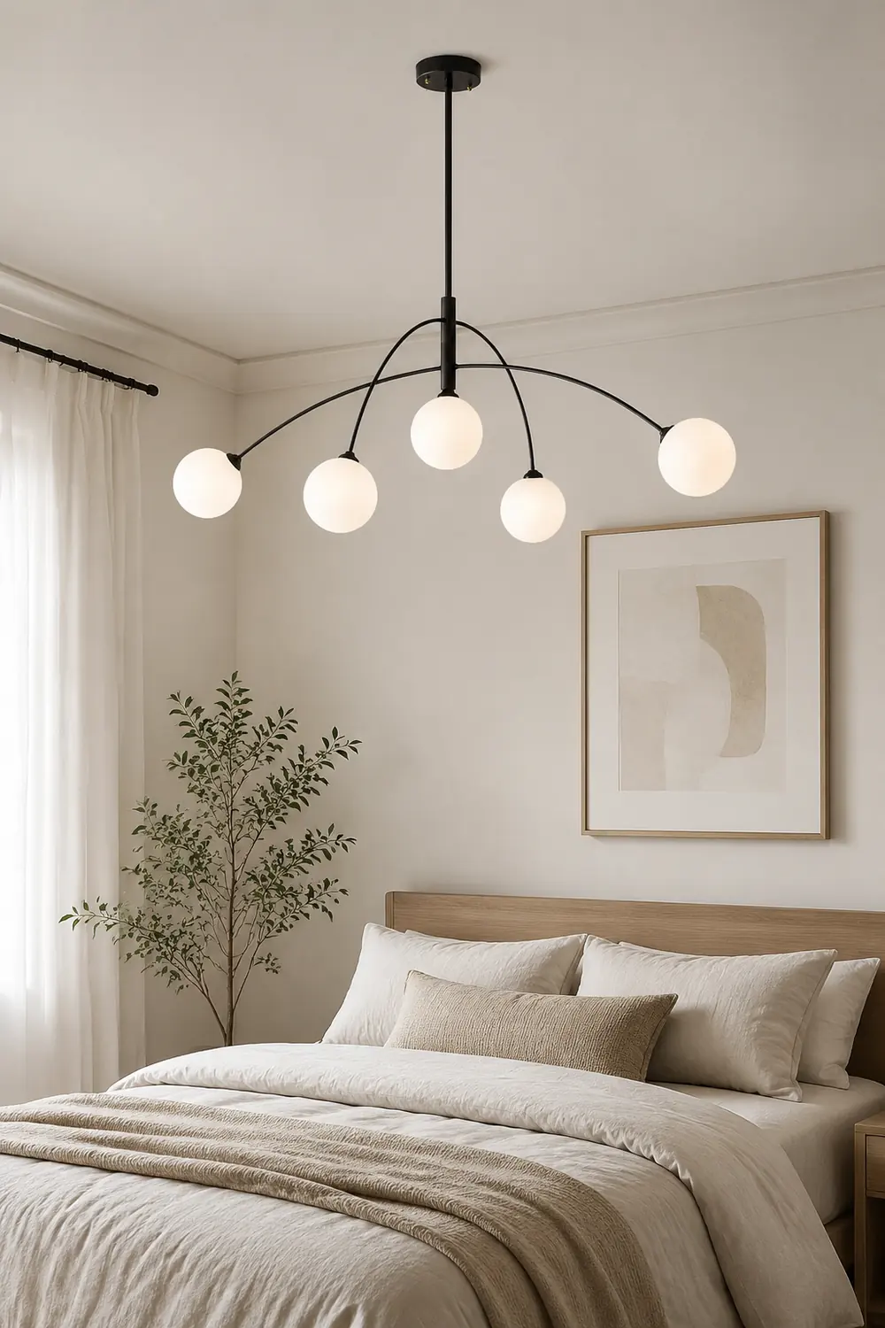 Valentina Pendant Light Globe Modern, Metal/Glass, Black/Gold, Bedroom - Lumpaz