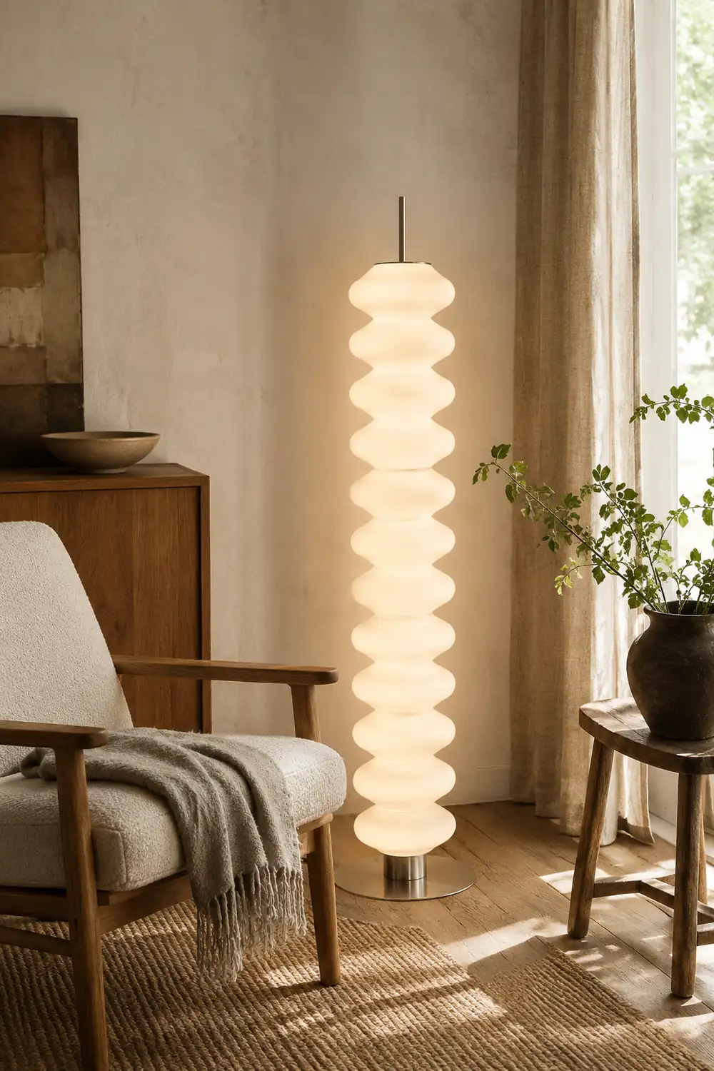 Salgado Modern Candy Metal /Glass Floor Lamp White Living Room - Lumpaz