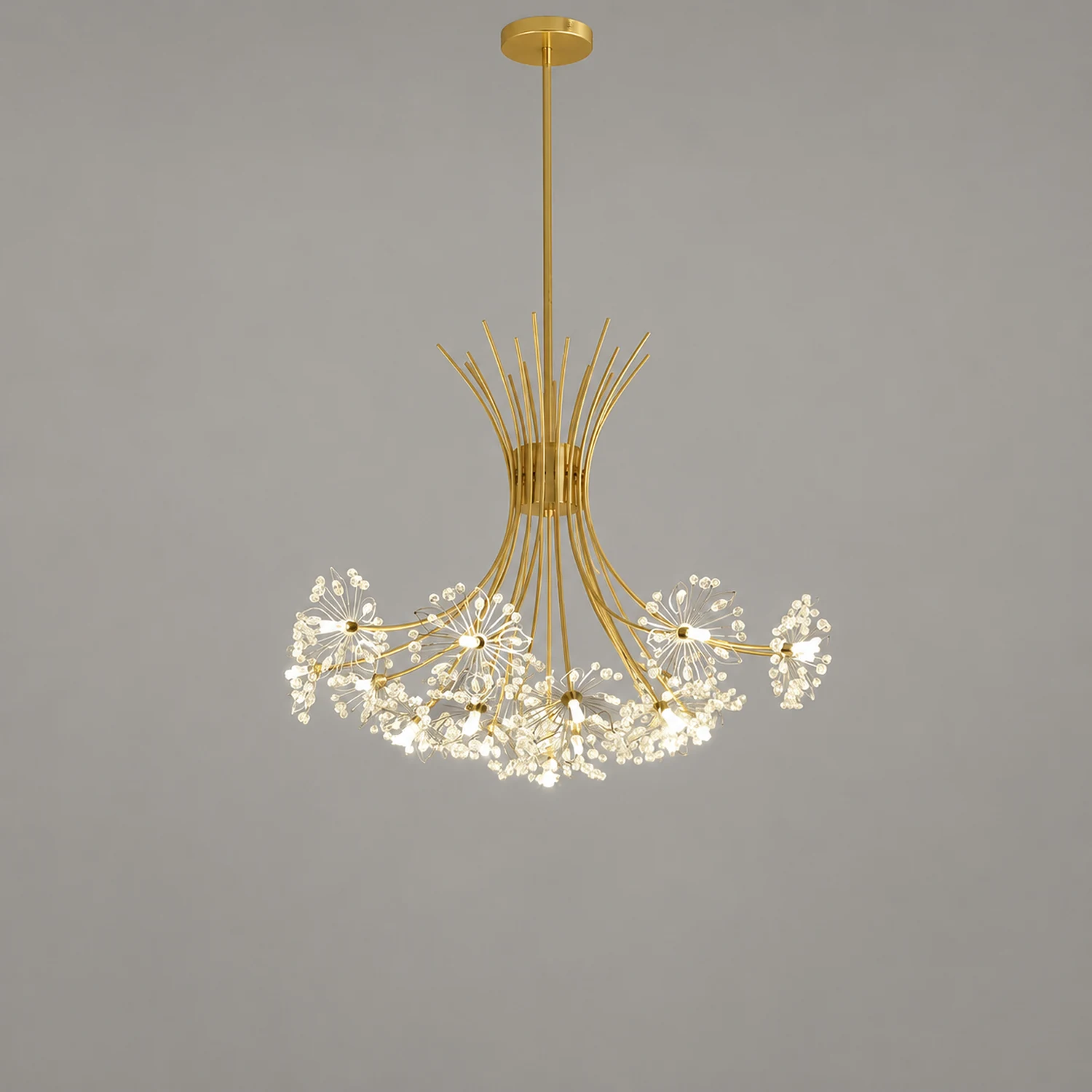 Lily Modern Art Deco Crystal Sputnik Chandelier, Black/Gold - Lumpaz