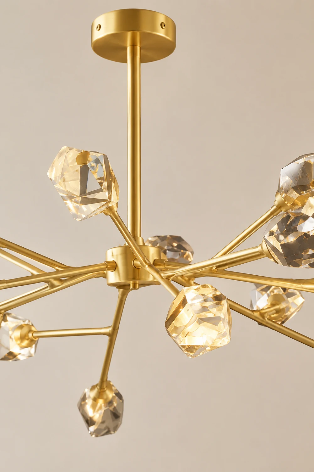 Kristy Luxurious Crystal Chandelier Living Room Golden - Lumpaz