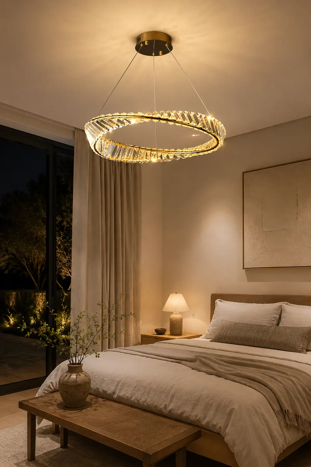 Kirsten Modern Luxury Round Metal/Glass Chandelier, Gold - Lumpaz