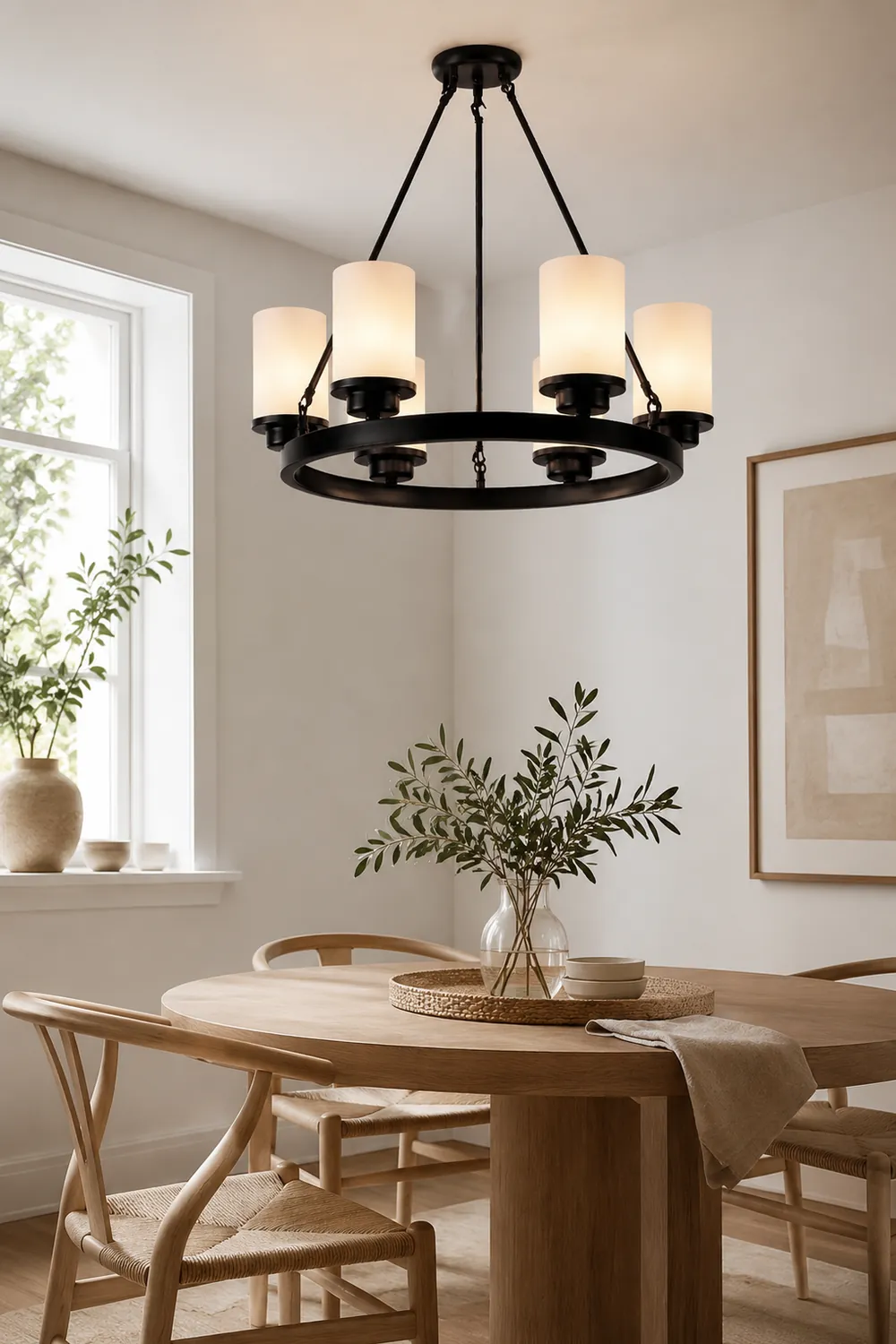 Alessio Retro Black Metal/Glass Chandelier for Living Room - Lumpaz