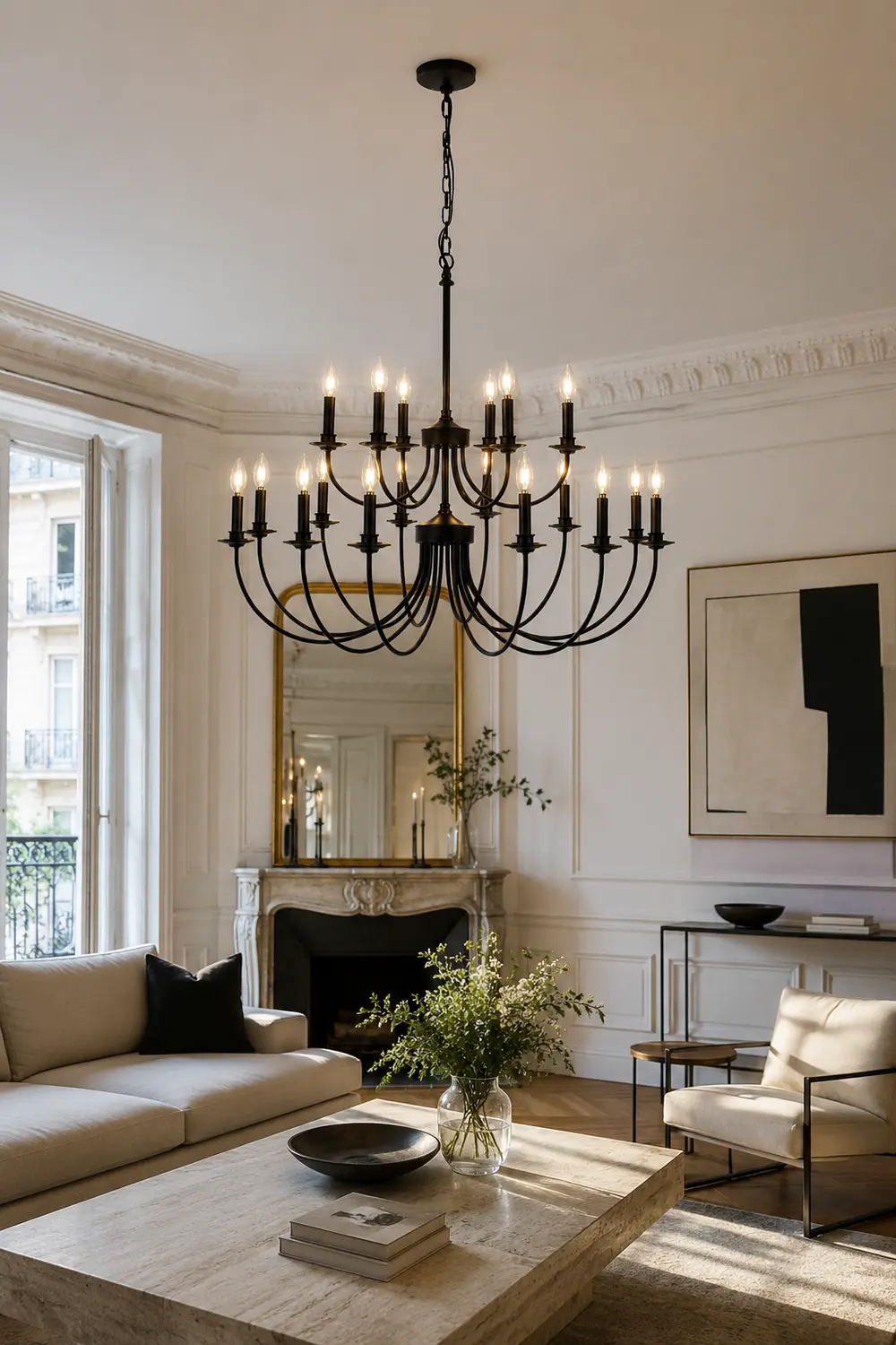 Silva LED Chandelier Black Metal Bedroom Living Room Ding Room - Lumpaz