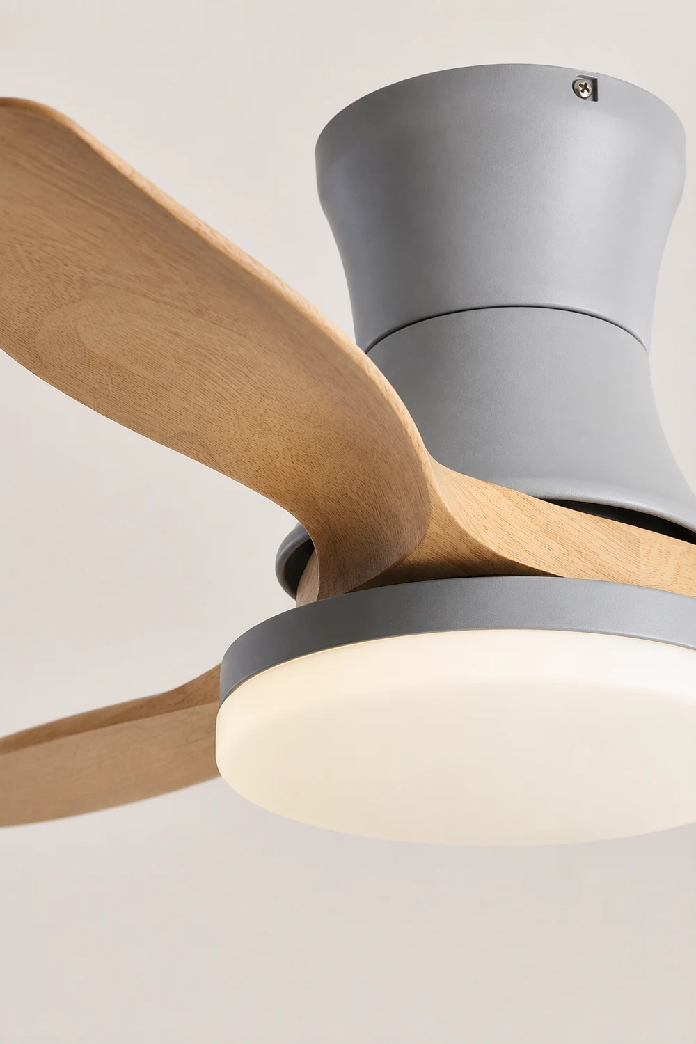 Haydn 3-Blade DC Ceiling Fan with Light, Black & Gray, Summer, 52'' - Lumpaz