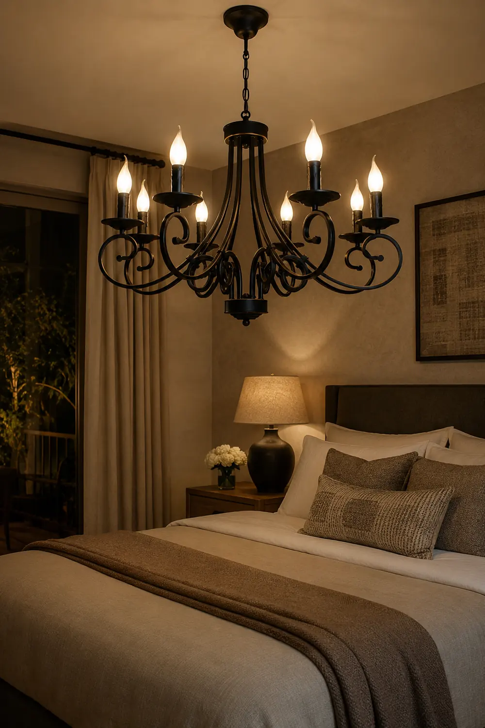 Silva Vintage Mental Candle Chandelier, Black - Lumpaz