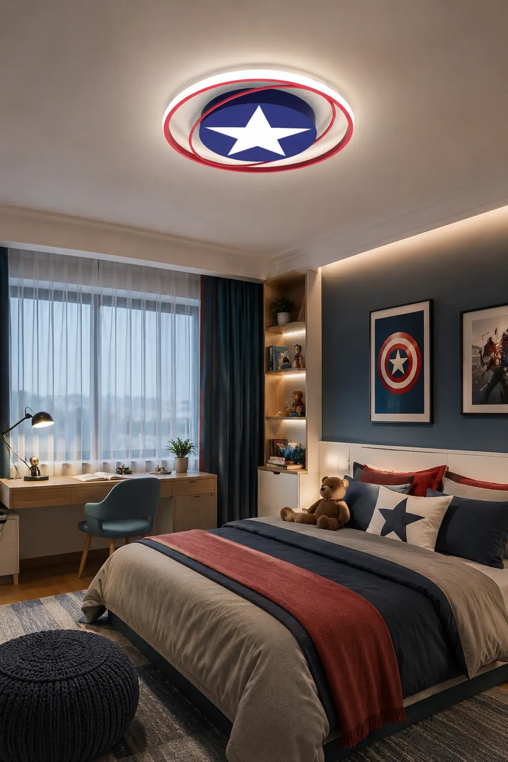 Modern Orbit Round LED Flush Mount Ceiling Light - Lumpaz