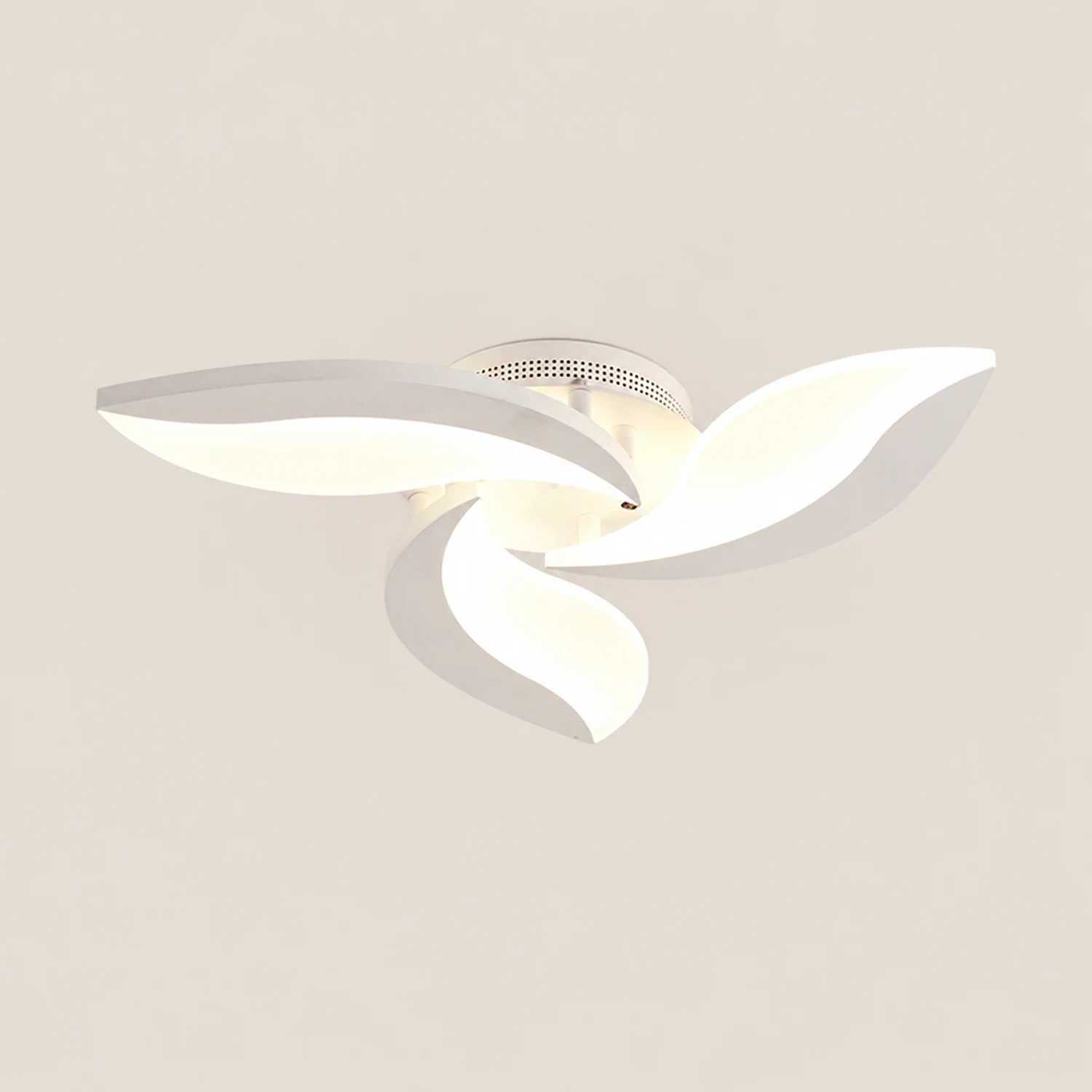 Hana Minimalist Art Deco Flower Flush Mount Ceiling Light, White, Living Room - Lumpaz