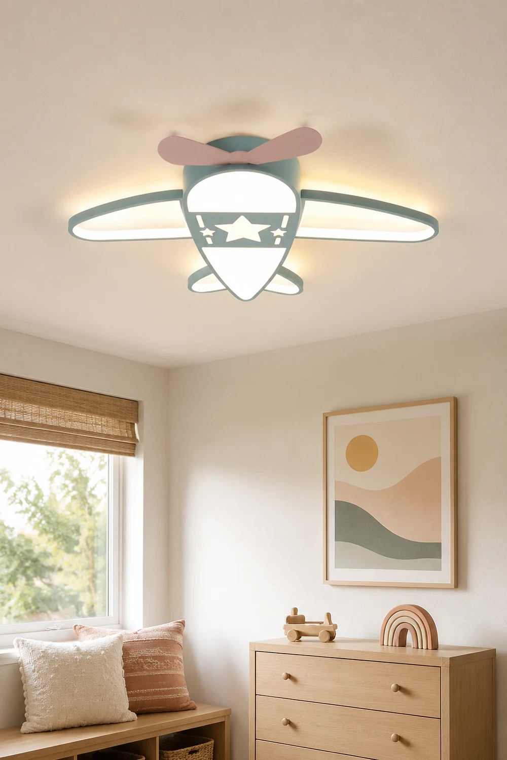 Morandi Modern Airplane Shaped Flush Mount Ceiling Light - Lumpaz