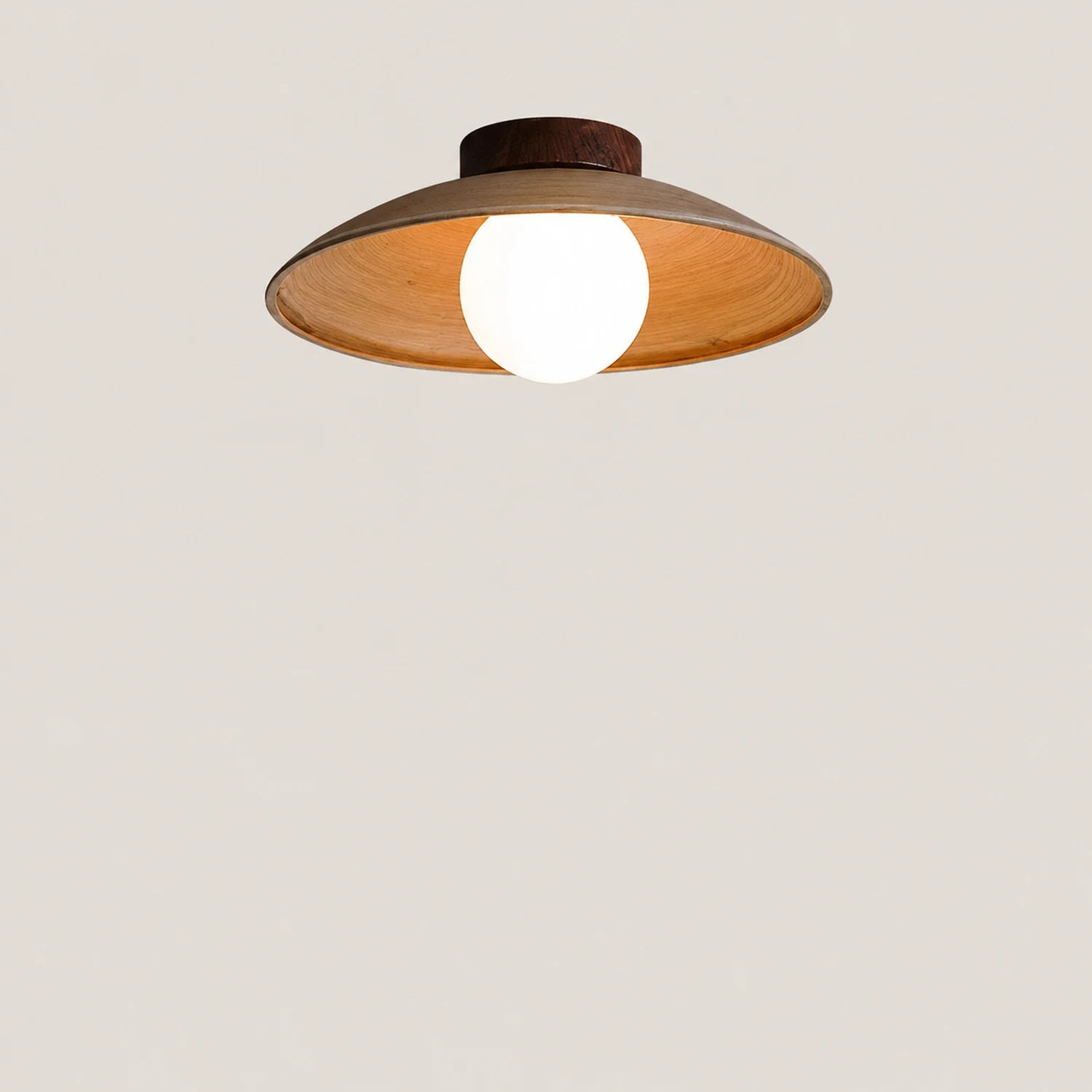 Ozawa Vintage Flush Mount Ceiling Light Wood/Metal/Glass Bar/ Hotels - Lumpaz