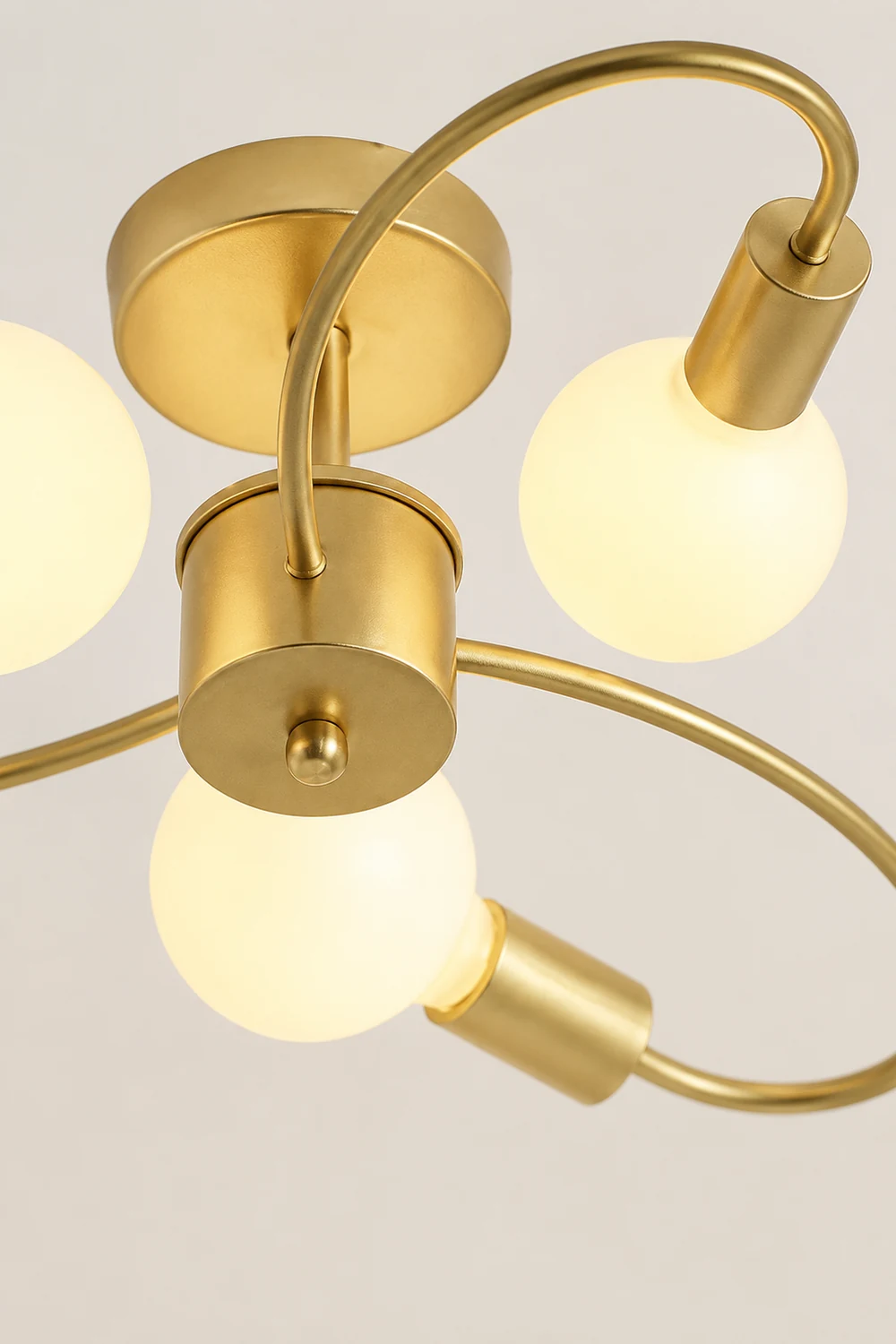 Valentina Modern Metal Flush Mount Ceiling Light, Black/Gold - Lumpaz