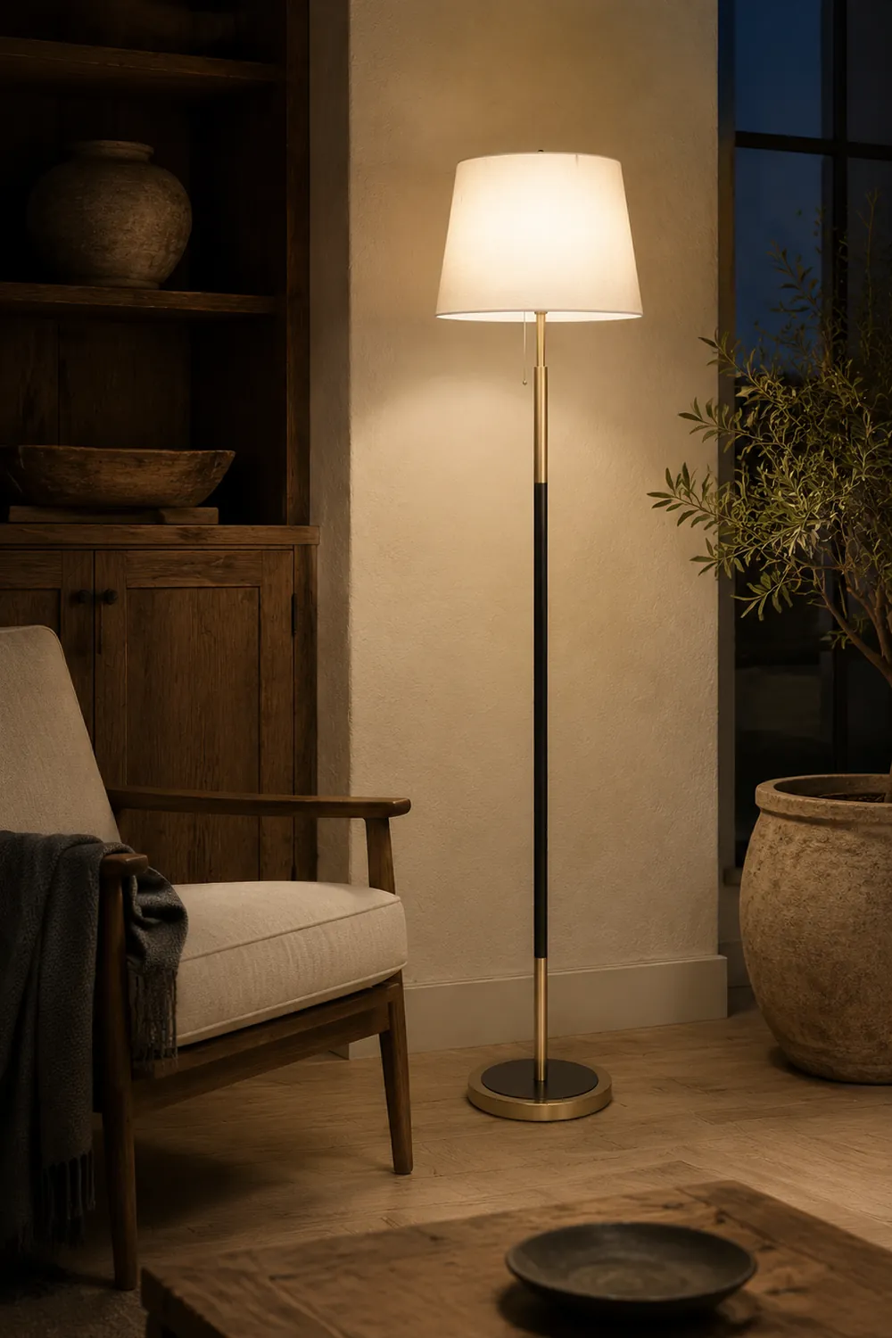 Eryn Modern Cylinder Metal Fabric Floor Lamp, 4 Color - Lumpaz