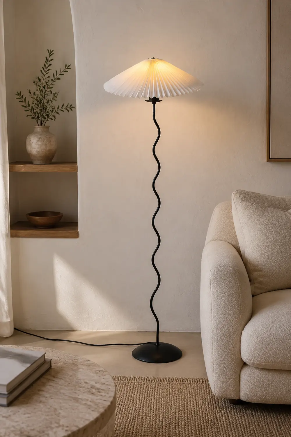 Renée Modern LED Mushroom Floor Lamp Metal Bedroom/Living Room - Lumpaz