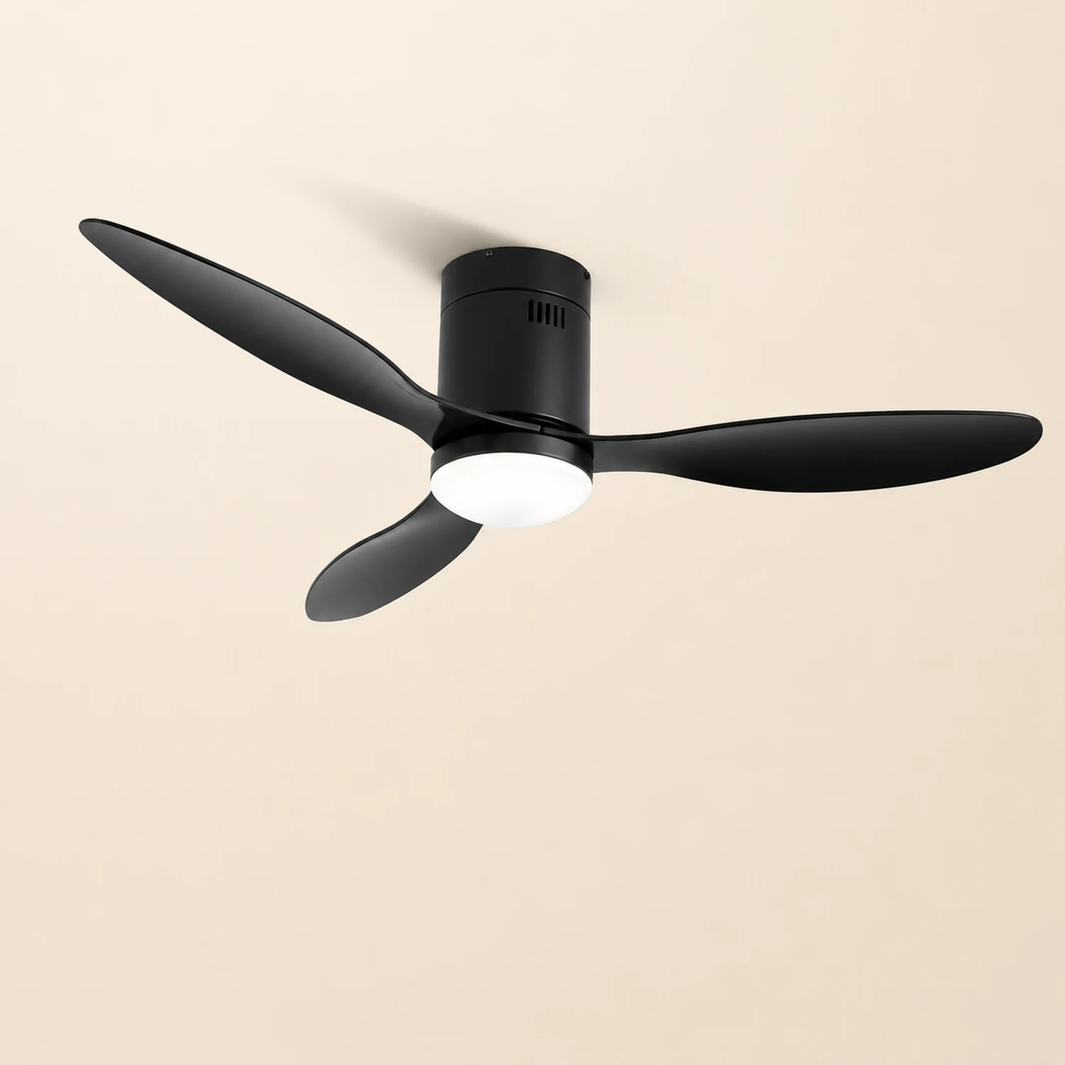 Walters 3-Blade Black Ceiling Fan with Light, 2 Color, DIA 48'' - Lumpaz